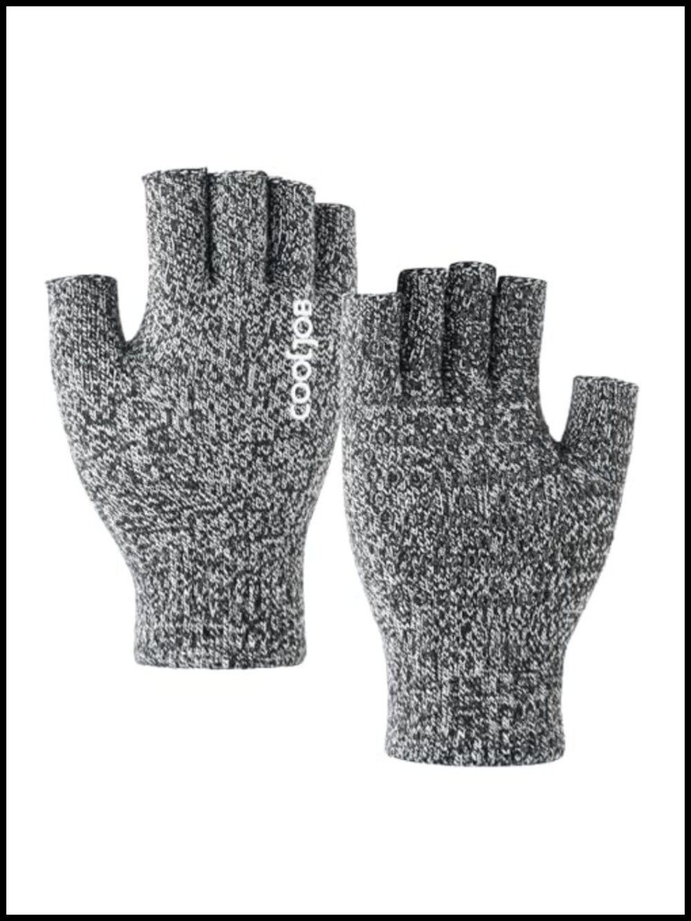 Knit Fingerless Gloves with Silicone Grip - 2 Pairs, Unisex, Warm, Half Finger,